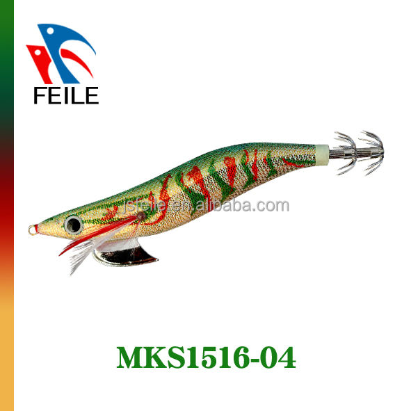 MKD1516 Classic Colorful Squid Jig Fishing Lure Glow Japanese Hook Squid Jig