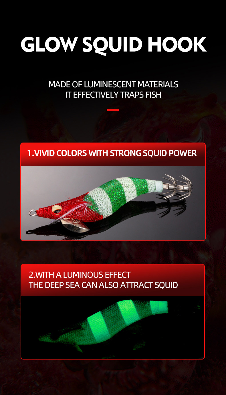 squid jig luminous egi japanese cloth plastic hard bait squid fishing lure