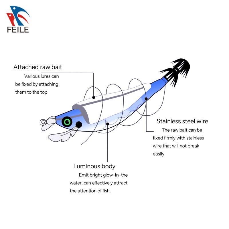 FLMK2425 Squid Jig Luminous Egi Japanese Plastic Hard Bait Fishing Lure