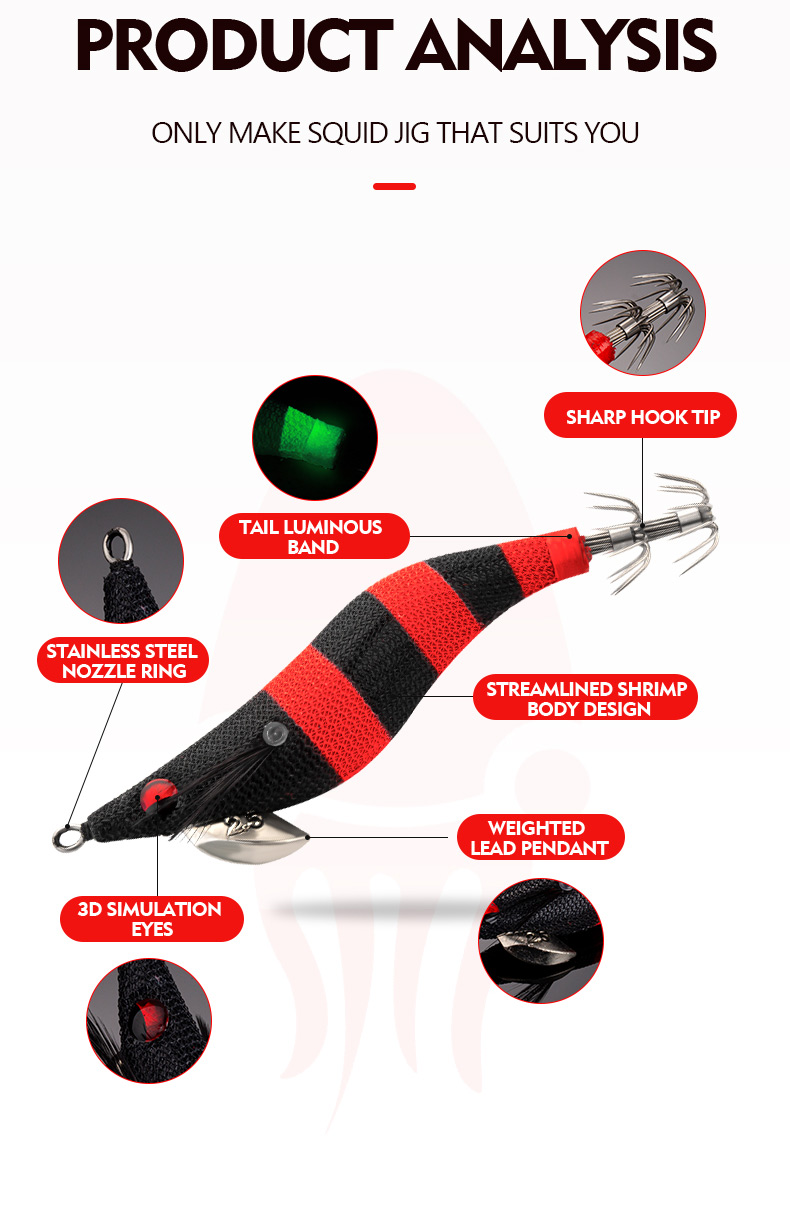 squid jig luminous egi japanese cloth plastic hard bait squid fishing lure