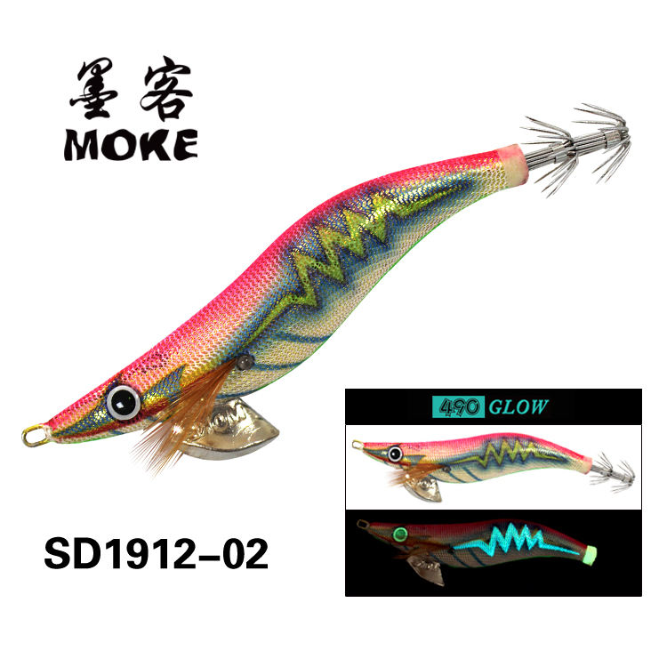 1912 Hot-selling Luminous Squid Jig More Colors Available for Customization