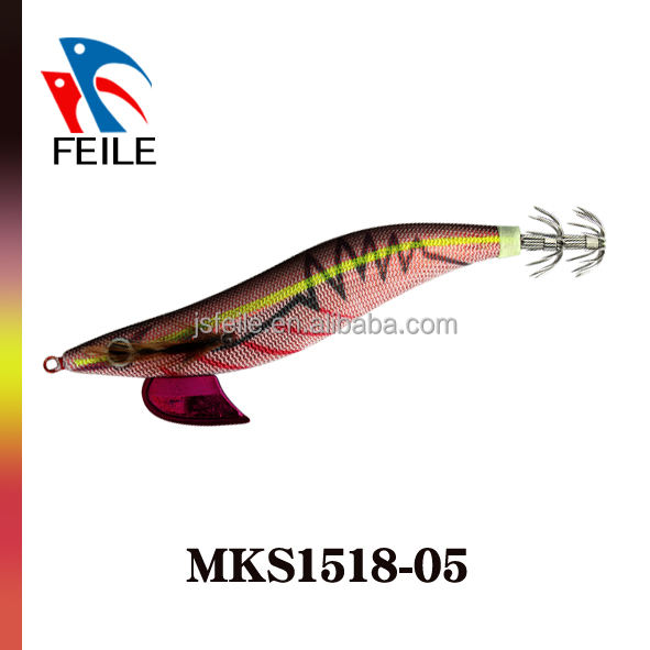 MKS1518 Colorful Squid Jigs Fishing Lures with High Quality Japanese Cloth