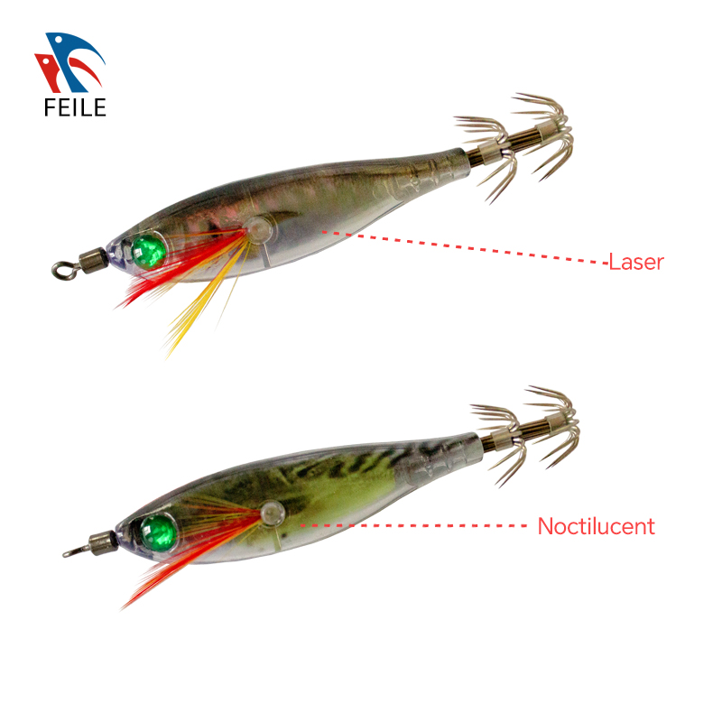 FLMK24113D Squid Jig Luminous Egi Japanese Plastic Hard Bait Fishing Lure