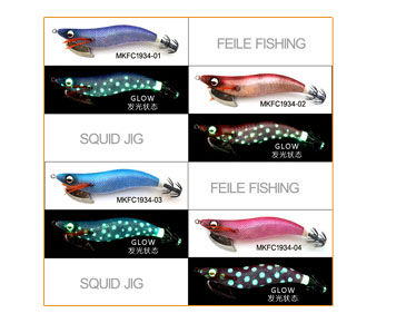 high quality japanese 490 glow with rattle squid jig