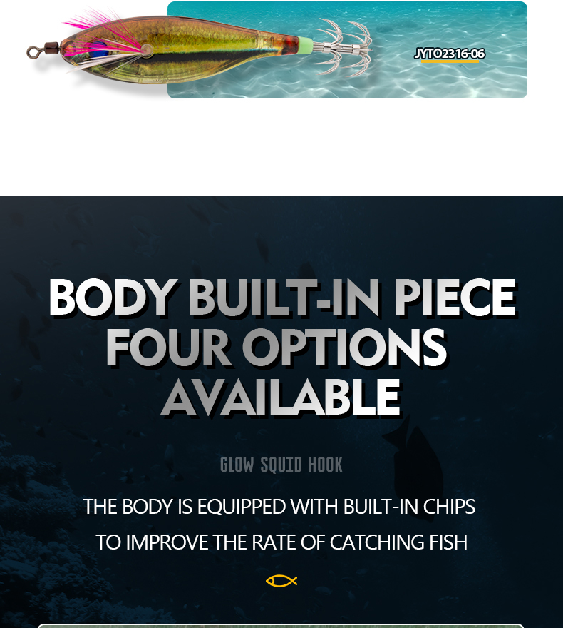 toto squid jig luminous body sea fishing lure horizontal squid fishing lure plastic bait