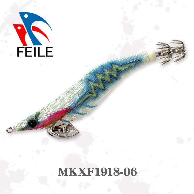 MKXF1918 High Quality Japanese 490 Glow with Rattle Squid Jig