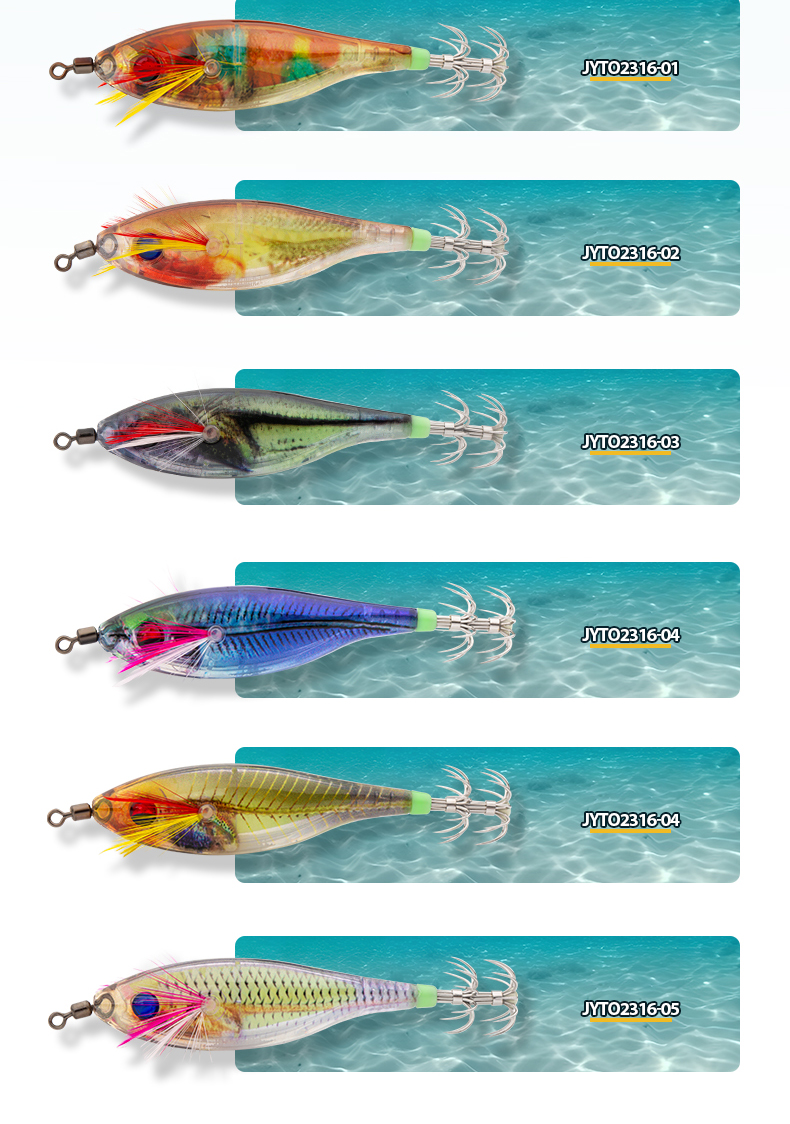 toto squid jig luminous body sea fishing lure horizontal squid fishing lure plastic bait
