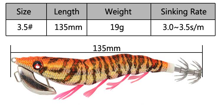 2019 new squid jig 3D simulation of squid jig body more colors for choice